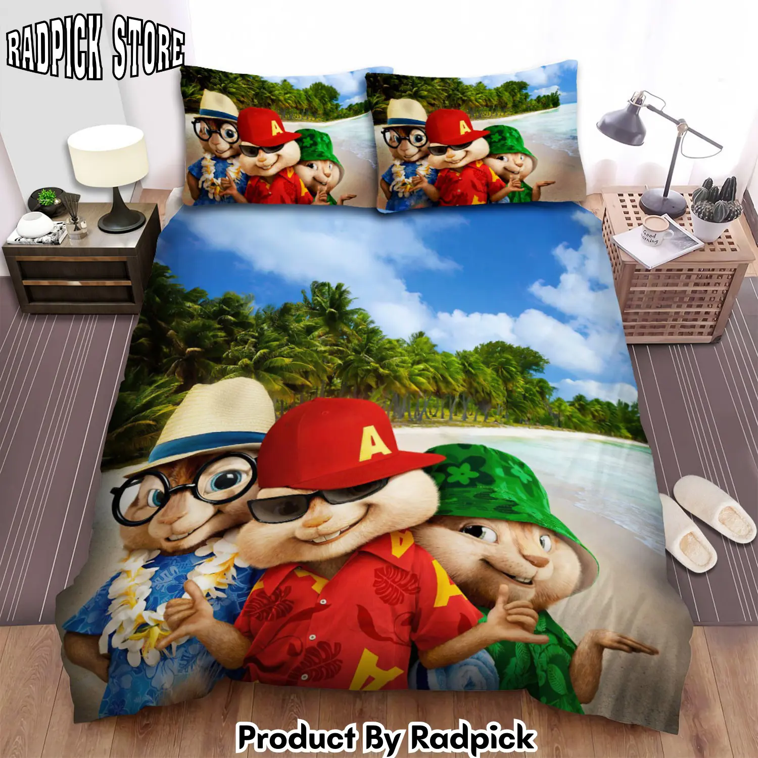 Radpick alvin and the chipmunks group on the beach bed sheets spread duvet cover bedding sets rp3278821